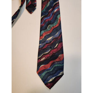 Vintage Norseman Men's Neck Tie Wavy Stripes Multi-Colored 4"x56" Designer